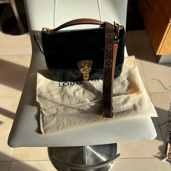 Louis Vuitton Glossy Black Satchel with Gold Hardware - Picture 12 of 16